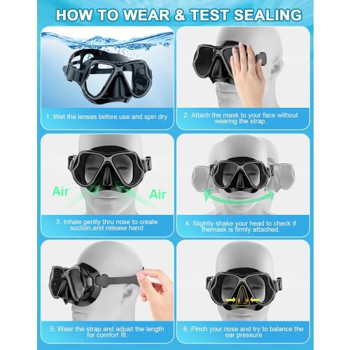 Greatever Dry Snorkel Set,Panoramic Wide View,Anti-Fog Scuba Diving Mask,Professional Snorkeling Gear