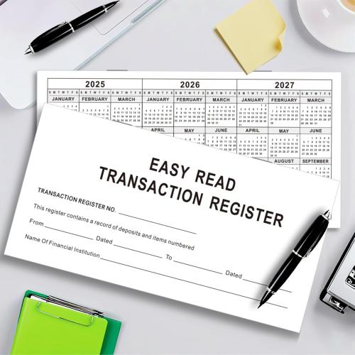 6×3 Thick Paper Check Registers for Personal Checkbook - Blank Ledger Transaction Registers for Personal or Business Bank, Saving Account, Deposit & Credit Card (12)