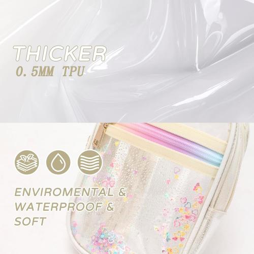 Clear Crossbody Bags for Women Girls Stadium Approved Sling Pack Bag Shoulder Belt Purses Kids Transparent Chest Backpack Daypack Small Waist for Sports,Beach,Events,Concerts,Beige