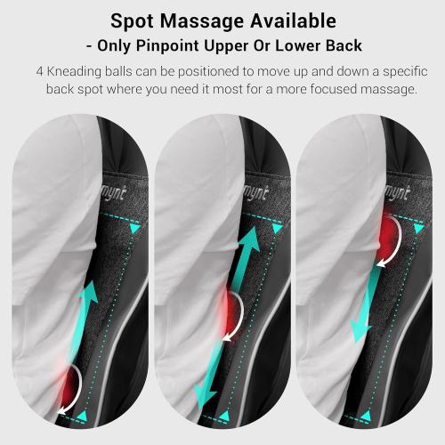 Mynt FSA Eligible HSA Approved Shiatsu Neck and Back Massager for Chair with 10 Deep Kneading Nodes, 2D & 3D Back Massage with Heat, Portable Spot Massage Chair Pad (Black)