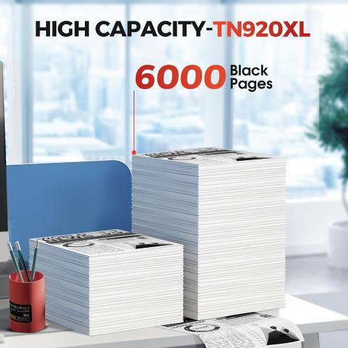 TN920XL Toner Cartridge Compatible for Brother TN920 TN920XXL TN920UXXL High-Yield Black Toner Replacement for HL-L6210DW HL-L6210DWT HL-L5210DW HL-L5210DN MFC-L5710DW Printer (2-Pack, with Chip)
