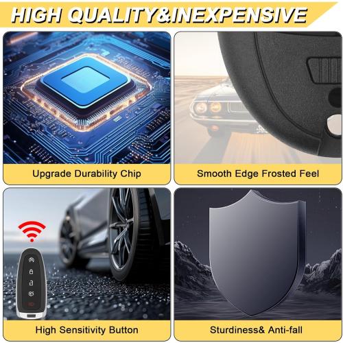 Key Fob Replacement for 2014-2017 Toyota Camry/ 14-19 Corolla/ 16-18 Tacoma Car Keyless Entry Remote Control, HYQ12BDM HYQ12BEL, 4 Buttons