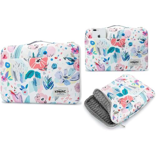 Kinmac 360° Protective Laptop Sleeve Case Bag Cover with Handle for MacBook Pro 16 inch,16 inch HP,Lenovo,Dell,ASUS,Acer Ultrabook and Business Laptop (Flowers)