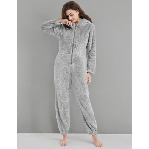 Flygo Womens Onesies Pajamas One Piece Hooded Adult Pajama Jumpsuit Winter Fuzzy Sleepwear