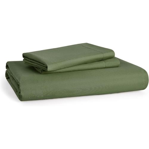 Bedsure Duvet Cover Queen Size - Soft Double Brushed Bedding Set for Kids & Adults, Zipper Closure, 3 Pieces, Includes 1 Duvet Cover (90x90) & 2 Pillow Shams, NO Comforter, Olive Green