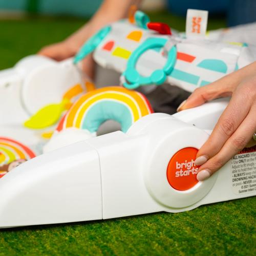 Bright Starts Learn-to-Sit Baby Floor Seat, 2-Positions Grow with Infant, Portable Baby Chair, Includes Sensory Toys, Unisex, 4-12 Months, Playful Paradise