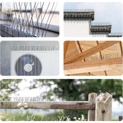 OFFO Bird Spikes Pre-Assembled for Pigeons Birds, Cover 10 Feet Durable Bird Spikes with Stainless Steel for Fence Roof Mailbox Window