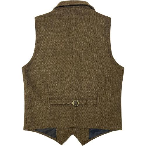 Size M HRQSNZAQC Men's Retro British Style Business Suit Waistcoat - Winter Warm