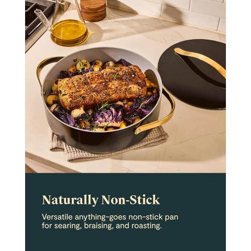 Caraway Rondeau - 6 Qt Non-Stick Pan with Lid - Free From Forever Chemicals - Perfect for Searing, Braising, & Roasting - Gray NEEDS CLEANING