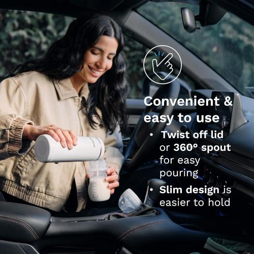 Baby Brezza Portable Warmer – used 67% Faster Baby Bottle Warming - Travel Breastmilk and Formula Warmer - Safe, Even Heating - Up to 9oz - No Adapters, Black