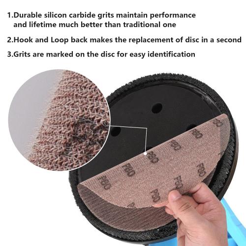 9 inch Mesh Abrasive Sanding Disc Dust Free Hook and Loop Mesh Sanding Paper Sheets 10 Pieces 80 Grit Sandpaper for Drywall Sander Wood Metal Car Polishing Grinding