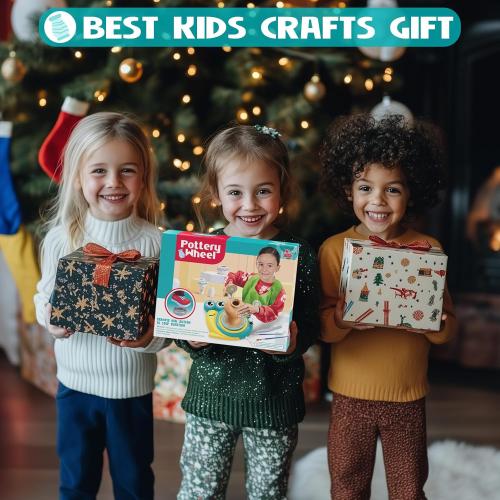 Pottery Wheel for Kids - Complete Art Supplies Arts & Crafts Kit, Crafts for Girls 8-12, Girls Boy Toys Birthday Halloween Christmas Gift for Kids Ages 6 7 8 9 10 11 12 , (Snail)