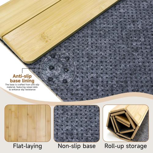 Tap Dance Floor for Any Surface, 48x38.5 Bamboo Portable Non-Slip Practice Surface with Storage Bag, Noise Reduction for Home & Studio Use