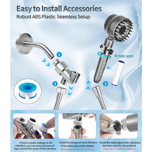 Ion Drops Filtered Shower Head with Handheld, High Pressure Water Flow Showerhead, with Shower Head Filter for Hard Water Boosting, with ON/OFF Switch and Rotatable Head