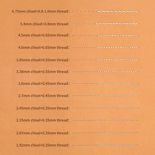 WUTA Professional Leather Chisel All-Polished High Die-Steel Chisel French Style Pricking Iron Sharp Leather Punching Tool (Obverse 3.38 mm 8 Teeth)