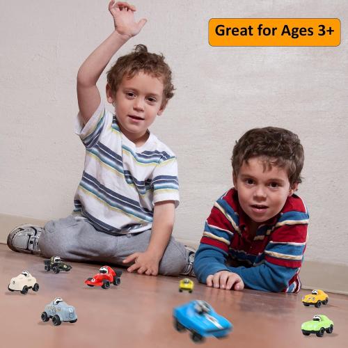 8-Pack Alloy Press to Go Toy Cars, Die-cast Collectible Model Race Cars, Birthday Christmas Holiday Party Gift for Kids 3 , Adults, and Collectors, Multi-Color (Cars #1 to #8)
