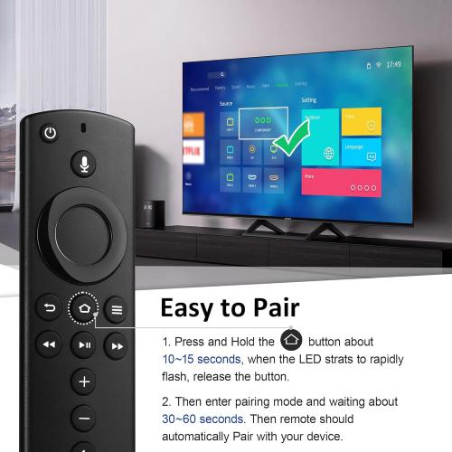 Replacement Voice Remote Fit for Smart Stick(2nd Gen),Stick 4K/Lite,TVs Cube(1st, 2nd Gen),3rd Gen Smart TVs and Some Samsung