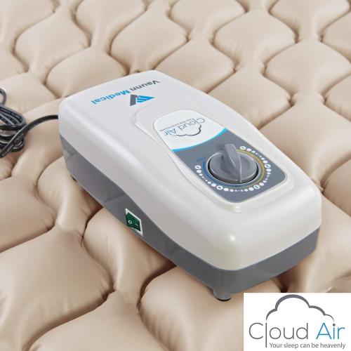 Vaunn Medical Cloud Air Whisper Quiet Alternating Air Pressure Mattress Topper with Pump Twin Size 36 x 78 x 3