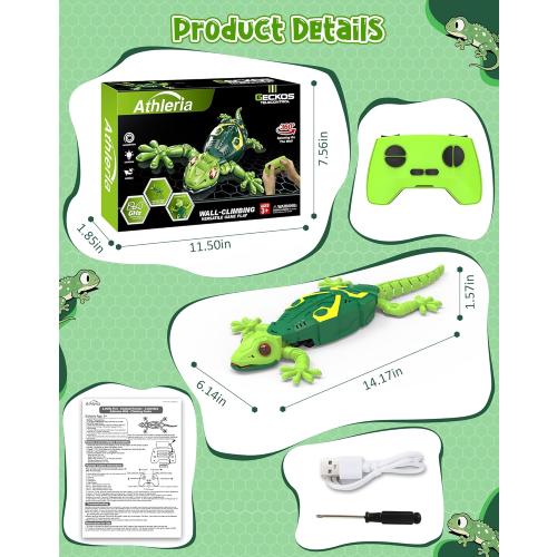 Wall Climbing Lizard,Wall Crawler Robot Gecko Remote Control,Floor Ceiling Crawling Electric Lizard Rc Car Toy,Cool Kids Toys,Easter Birthday Gifts for 3 4 5 6 7 8 9 10  Year Old Boys Girls Teens