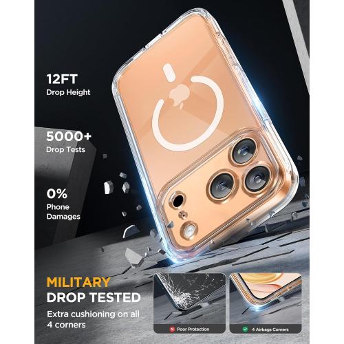 Miracase for iPhone 17 Pro Max Case 6.9 Full-Body Phone Case with Built-in Glass Screen Protector& Full Camera Protector,[Magnetic with MagSafe] Drop Proof 17 ProMax Cover, Clear