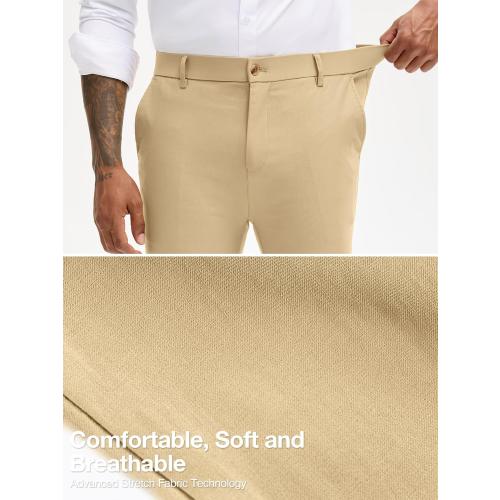 Size 32 ... Men's Slim Fit Stretch Dress Pants Skinny Tapered Suit Trousers with Expandable Waist