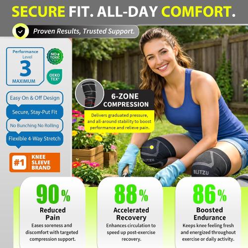 Knee Brace Men & Women, Knee Compression Sleeve Support Wrap Tendonitis XL | 2 Pack, Joint & Patella Stabilization, Arthritis Pain Relief, Meniscus Tear, ACL Injury Recovery, Running, Sports, Workout