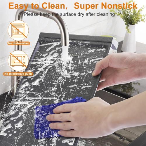 UPGRADED WB31X24738 Griddle Replacement for GE Appliance Gas Range Center Griddle,9 ×19.5 inch Griddle Compatible with GE Stove Parts, Cast Iron with Food Grade Nonstick Griddle Cooktop Plate Flat