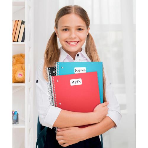 Dunwell 1 Subject Spiral Notebooks, (3-Pack, Red Blue Black) 8x10.5” Paper, Wide Ruled Lines, Plastic Covers, 100 Sheets (200 Pages), 3-Hole Punched Perforated Pages, Divider with Pockets