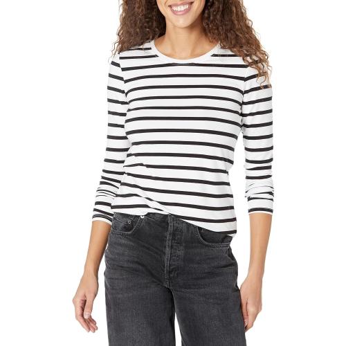 Size M Amazon Essentials Womens Regular-Fit Long-Sleeve Crewneck T-Shirt