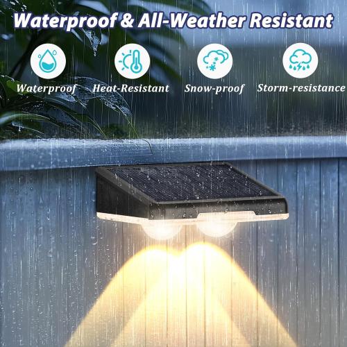Brightever Solar Fence Lights Outdoor 12-Pack, Waterproof LED Solar Powered Deck Light with 3 Modes (3000K/4500K/6500K) for Outside, Step, Stairs, Balcony, Yard, Patio, Walkway, Pathway, Railing