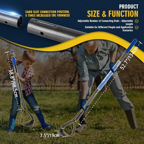 Hoe Garden Tool, Heavy Duty Triangle 52.7 Manual Weeder with Long Handle, Carbon Steel Weed Removing Action Hoe Cultivator for Weeding, Digging, Loosening Soil, Hoeing, Edging