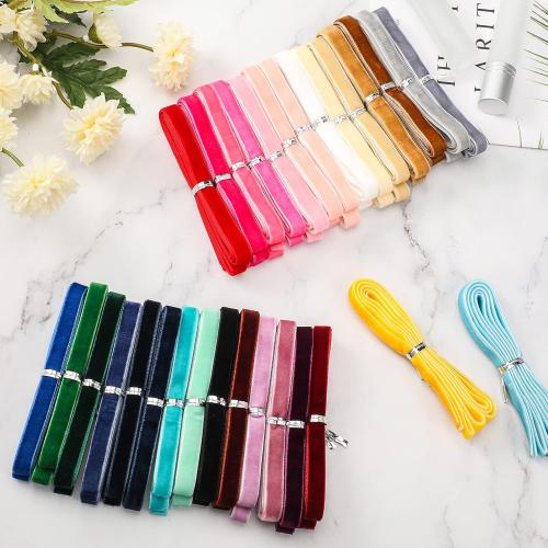 Syhood 60 Yards 3/8 Velvet Ribbon Assorted Colors Bulk for Gift Wrapping DIY Craft Hair Bow Tree Wreath Bows Door Garland Wedding Decor