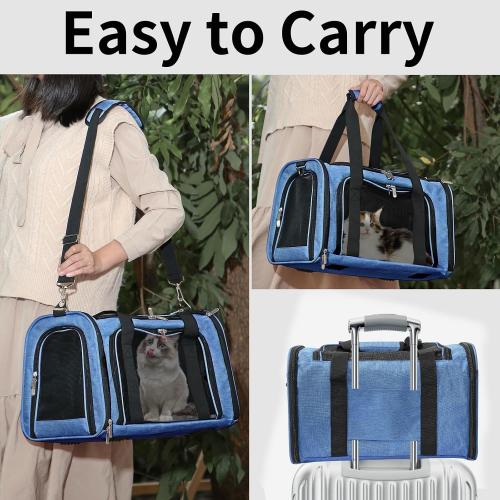 Soft-Sided Cat/Dog/Pet Carrier, Collapsible Pets Travel Carriers