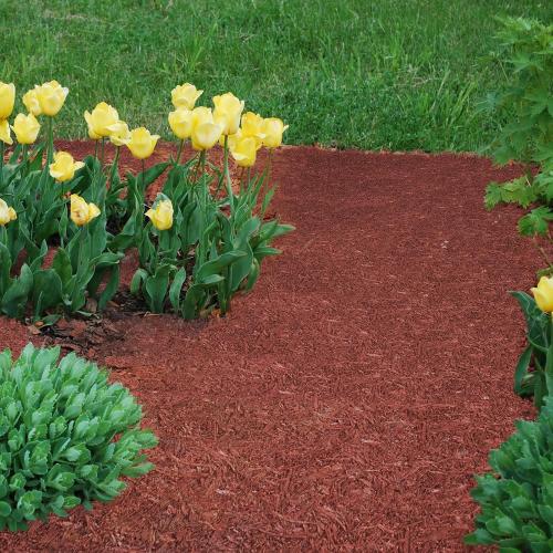 1 Roll Double Sided Rubber Mulch Roll - 2' x 8' - Mahogany/Black Modern Garden Edging