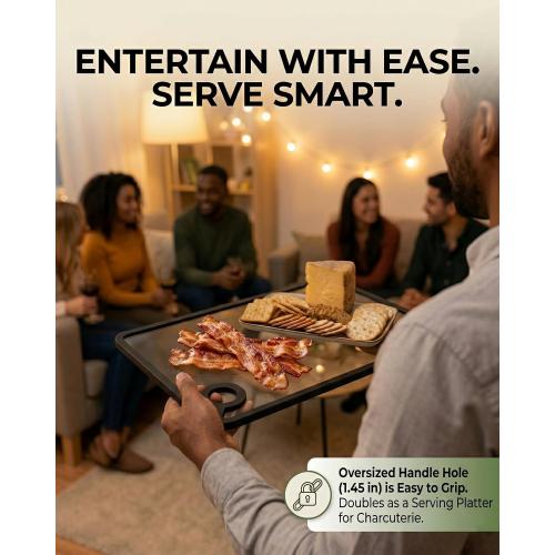 Tempered Glass Cutting Board for Kitchen Counter - 18x12 Large | Dishwasher Safe, Heat Resistant & Non-Slip