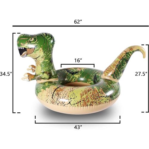 FindUWill 62'' Dinosaur Pool Floats, Inflatable Pool Floaties Swimming Rings Tube Pool Float Summer Beach Toys for Adults and Kids
