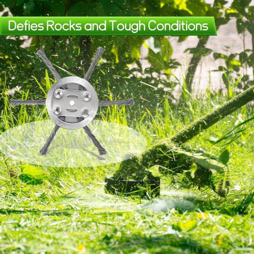 2026 New Steel Wire Grass Trimmer Head for 5mm Aperture, Upgrade String Trimmer Replacement Head, Multifunctional Steel Trimmer Blade for Garden Use, Durable Weed Trimmer Head for Home Users (2pc)