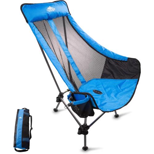 Cascade Mountain Tech Hammock Camp Chair with Adjustable Height - Ultralight for Backpacking, Camping, Sporting Events, Beach, and Picnics with Carry Bag