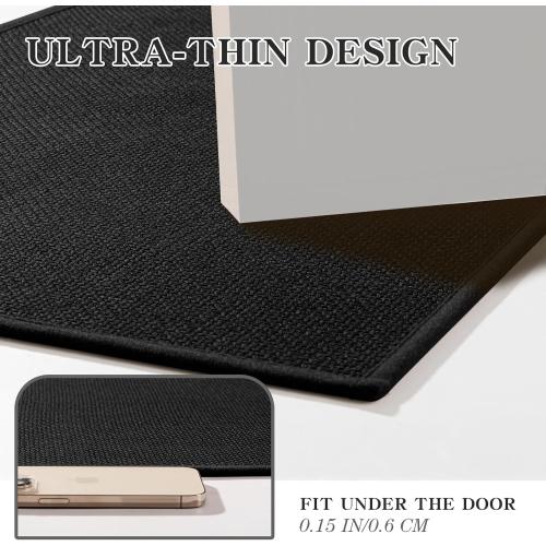 chakme Bathroom Rugs Mat 32x17, Ultra Thin Non Slip Bath Mat Quick Dry Absorbent Bath Mat for Bathroom Floor, (Black, 32x17)