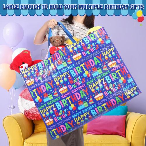 Pickmesh 1 Pcs Extra Large Birthday Bag 31.5x23.6x7.9 Inch,PP Woven