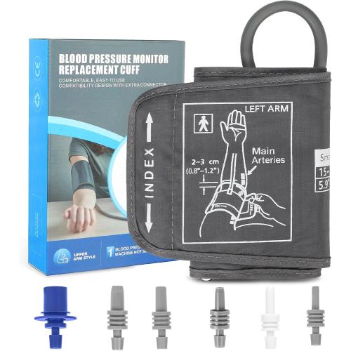 Extra Small Blood Pressure Cuff 5.9”-9.5”, Only for Slim or Tiny Arms, Replacement Arm Cuff with 6 Connectors, Use Original Connector if Not Compatible