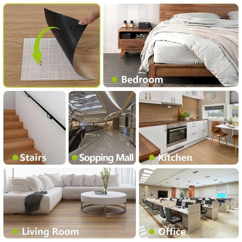Yun-aeon Rustic Oak Peel and Stick Floor Tiles 36-Pack 54 Sq Ft Rustic Oak Stripe Self Adhesive Wood Grain Planks Removable Vinyl Flooring Art Deco for Bedroom Living Room