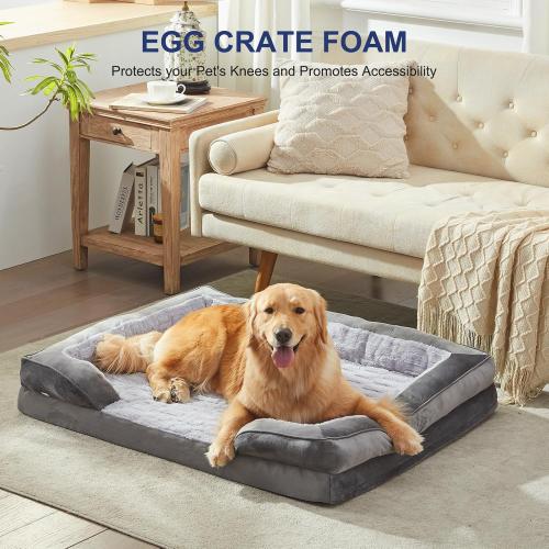 Little clean FURTIME Orthopedic Dog Beds Large Sized Dog, XL Washable Dog Sofa Bed for Large Dogs, Comfy Supportive Egg-Crate Foam Pet Couch Bed with Removable Cover, Waterproof Lining and Nonskid Bottom