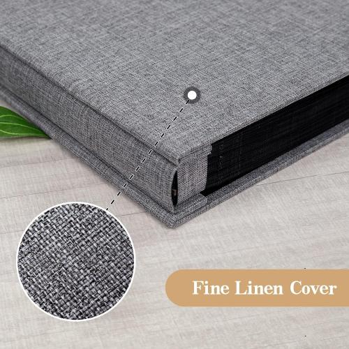Photo Album 4x6 Pictures, 1000 Pockets, Linen Cover, Gray | Linen Cover, Front Window, Large Capacity 4x6 Picture Albums, Photo Book for Family, Wedding, Anniversary, Baby, Keepsake