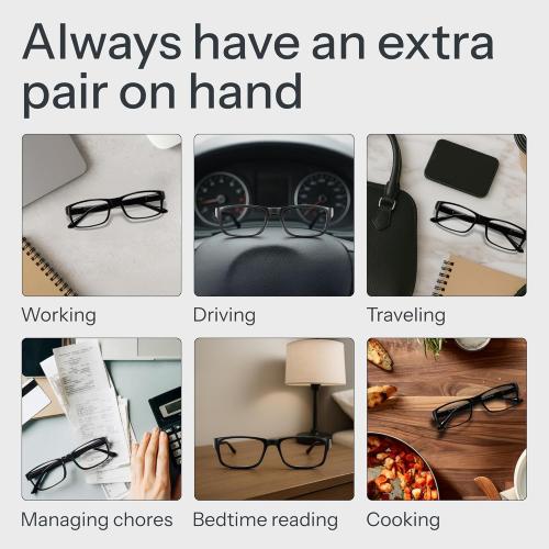 Gaoye 1.75 Professional Reading Glasses for All Day - Computer Readers with Blue Light Protection - Value 5 Pack *Black*