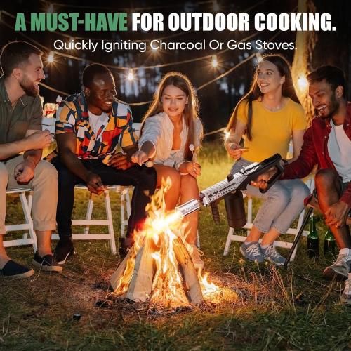 KOACKL Powerful Propane Torch Gun, Kitchen Torch with Adjustable Flame, Flamethrower Blow Torch Gun, Gas Welding Kits for BBQ, Searing Steak, Camping & Charcoal Torch Lighter(Tank Not Included)