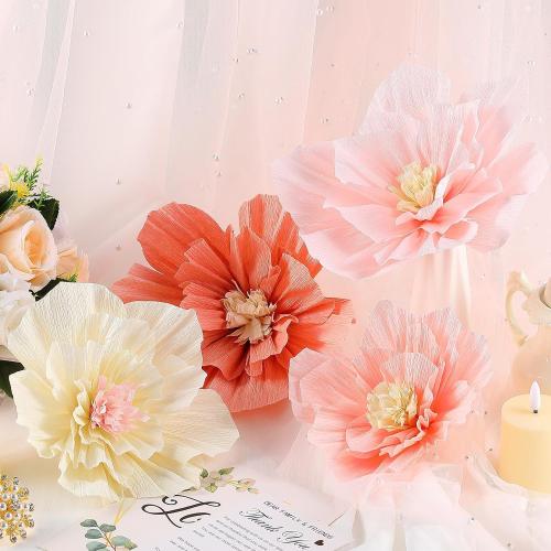 Cholemy 36 Pcs Tissue Paper Flowers, Crepe Decoration, Elegant Color