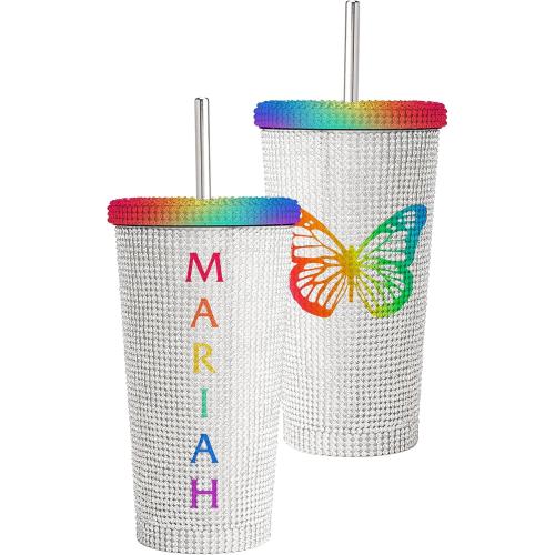 Mariah Carey Official Pride Rainbow Bedazzled Tumbler