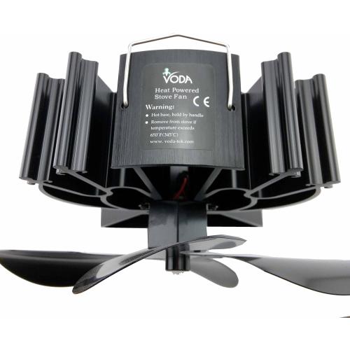 VODA Wood Stove Fan Heat Powered Fireplace Fan No Electric, Heat Activated Thermal Fan for Wood Burning/Pellet Stove/Log Burner, Fireplace Accessories