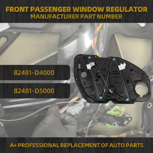 Dasbecan Front Right Passenger Side Power Window Regulator with Panel Compatible with Kia Optima K5 2016-2021 Replaces 82481-D4000 82481-D5000 Without Motor